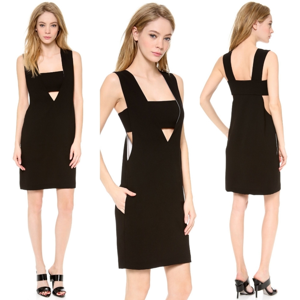 Alexander Wang Low V Dress in Black